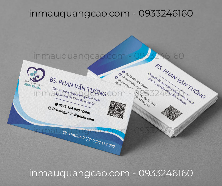 Mẫu card visit bs phòng khám - in card visit Bình Dương